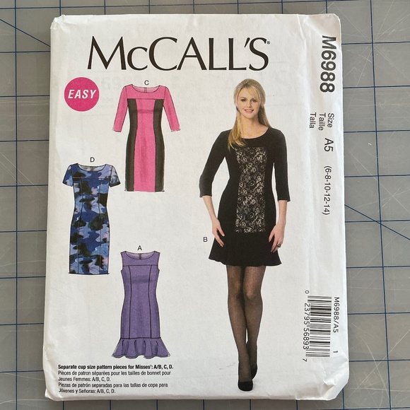 McCall's M6988 Semi-Fitted Dress Uncut Sewing Pattern - Picture 1 of 2